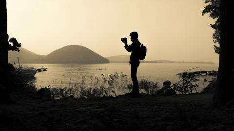 Silhouette of a Photographer at Chandil Dam